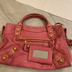 Balenciaga Giant City Rose Pink Gold Pin